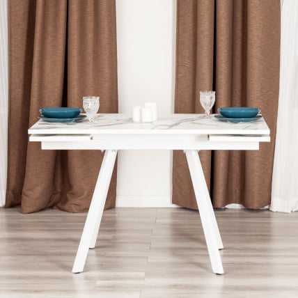 Стол VIGO ЛДСП/HPL/металл, 120 x 80 x 30 х 30 х 75 см, Мрамор светлый/белый_11