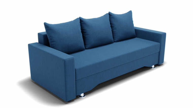 Диван Квадро-3 ПБ (ЗР) Цвет фасада: Синий; Тип: Прямой; Материал фасада: Металл/Велюр_0