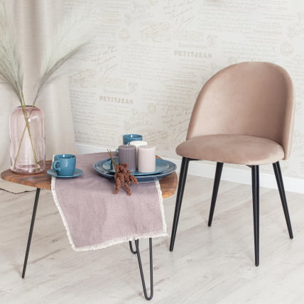 Стул MONRO (mod. 710) ткань/металл, 56х51х80 см, высота до сиденья 47 см, бежевый barkhat 5/черный_8