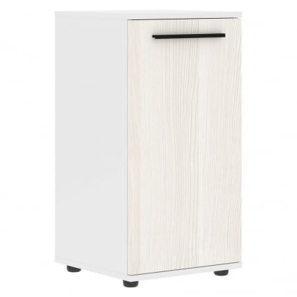 Шкаф колонка с глухой малой дверью ЕДИС ЕЛCС 42.1 Ясень Траун Черный Белый / EDIS ELCS_0