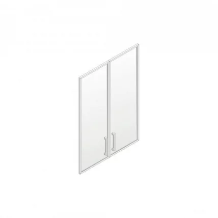 Шкаф для сувениров (глухие+прозрачные двери в алюминиевой рамке) Пр.Ш-2+Пр.ДШ-2СБА орех_1