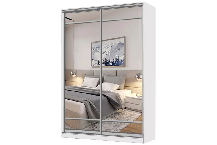 Шкаф-купе 2-х дверный Виктория 1600х584х2300, Белый 16ДЗЗЗДЗЗЗ-Б 310-294_0