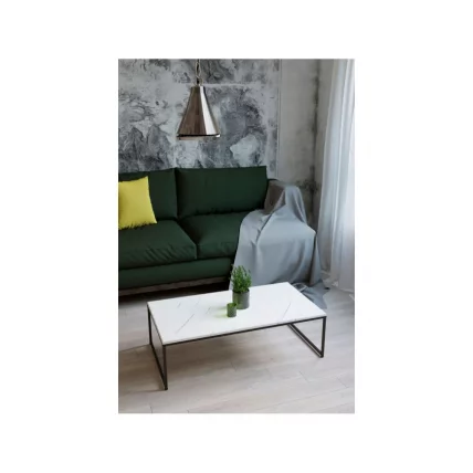 Стол журнальный Инсайд Белый мрамор/черный_2