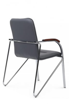 Стул Самба с деревянными подлокотниками SMB-02H Хром гальв. Серый_2