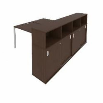 Рабочая станция с опорным шкафом-купе Metal System Б.РС-СШК-4.3 Венге/Серый_0