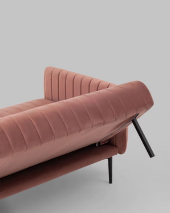 Диван прямой Дрезден велюр Пыльно-розовый_4
