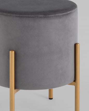 Пуф Кейси велюр Серый_3