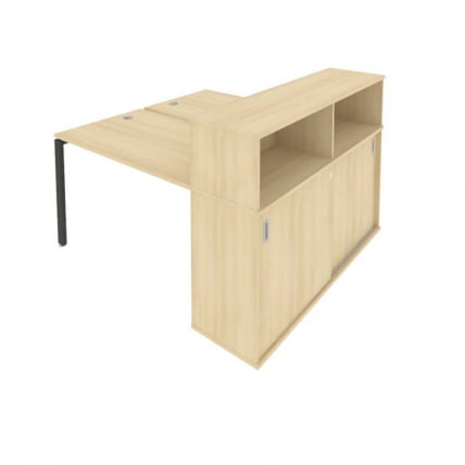 Рабочая станция с опорным шкафом-купе Metal System Б.РС-СШК-2.2 Акация/Антрацит_0