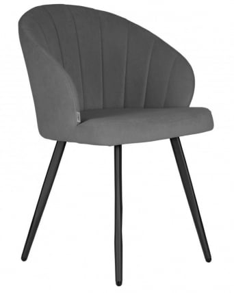 Стул обеденный DOBRIN NAOMI (ЭМАЛЬ ЧЕРНЫЙ МУАР велюр Catania Stone)_1