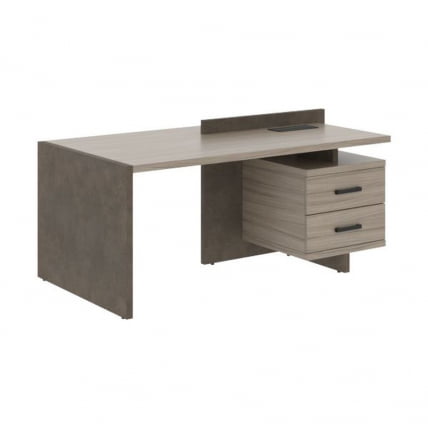 Стол руководителя правый WOOD&STONE СФ-531322 Дрифтвуд Бетон Чикаго темный_0