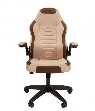 Кресло для геймеров CHAIRMAN GAME 50 black Св.бежевый-коричневый_1