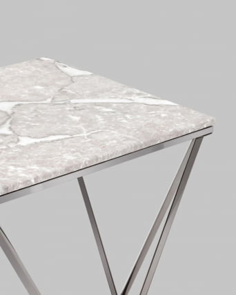 Журнальный столик Авалон 61*61 black Серый мрамор_4