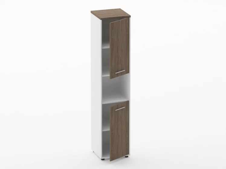 Шкаф 4 узкий закрытый, с нишей Deka 10.19.12Пр Дуб Верцаска/Белый_1