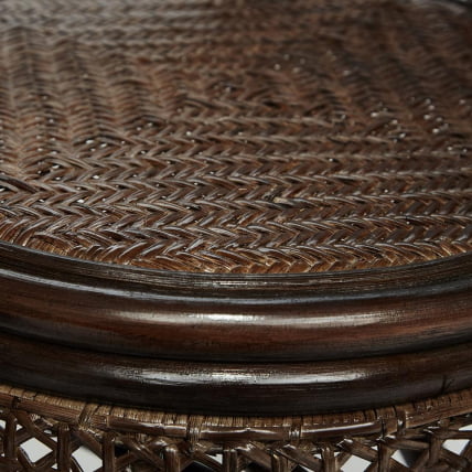 ТЕРРАСНЫЙ КОМПЛЕКТ ПЕЛАНГИ (стол со стеклом + 2 кресла) /без подушек/ ротанг, кресло 65х65х77см, стол диаметр 64х61см, валнут (грецкий орех) / PELANGI walnut_11