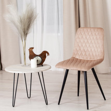 Стул CHILLY X (mod. 7096) ткань/металл, 45x53х88 см, высота до сиденья 50 см, бежевый barkhat 5/черный_9