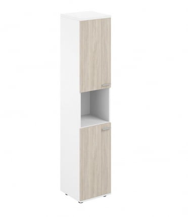 Шкаф высокий левый с нишей Sigma SG.866.WH.OL.OL.L Белый Дуб светлый_0