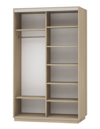 Шкаф-купе двухдверный Экспресс Дуо Комби 1400х2200h Ясень шимо светлый_1