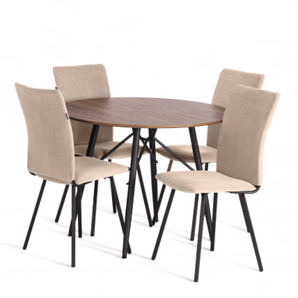 Стул обеденный La Rousse велюр, бежевый/черный, 7, 49х50х93_9