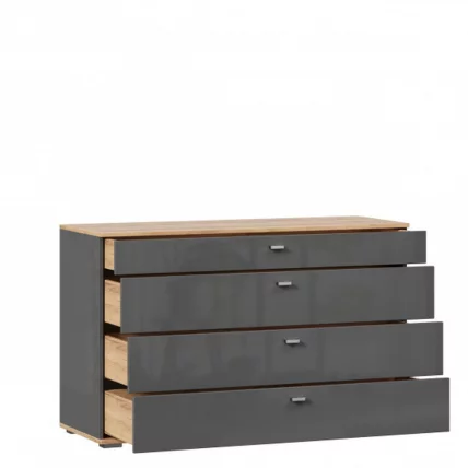 Комод 1200 с 4 ящиками и зеркалом Фиджи 011 Дуб Золотой Антрацит_6