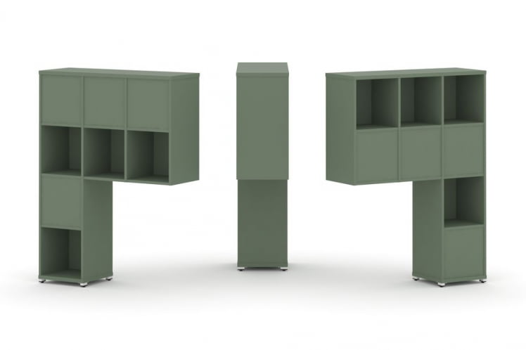 Надставка на стол высокая двухсторонняя + задняя стенка (8 шт.) CONCEPT CN.DNV-005 Кобо Белый металл_0