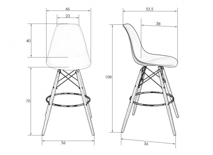 Стул барный ДОБРИН ДСВ БАР Персиковый НКС-Й-06 / DOBRIN DSW BAR NX-Y-06_6