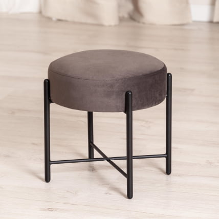 Банкетка AMBER металл, ткань, 41*41*40 см, темно-коричневый/черный_5