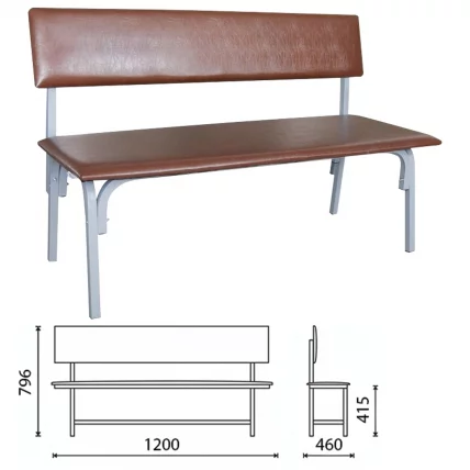 Банкетка со спинкой Астрид Коричневый_0