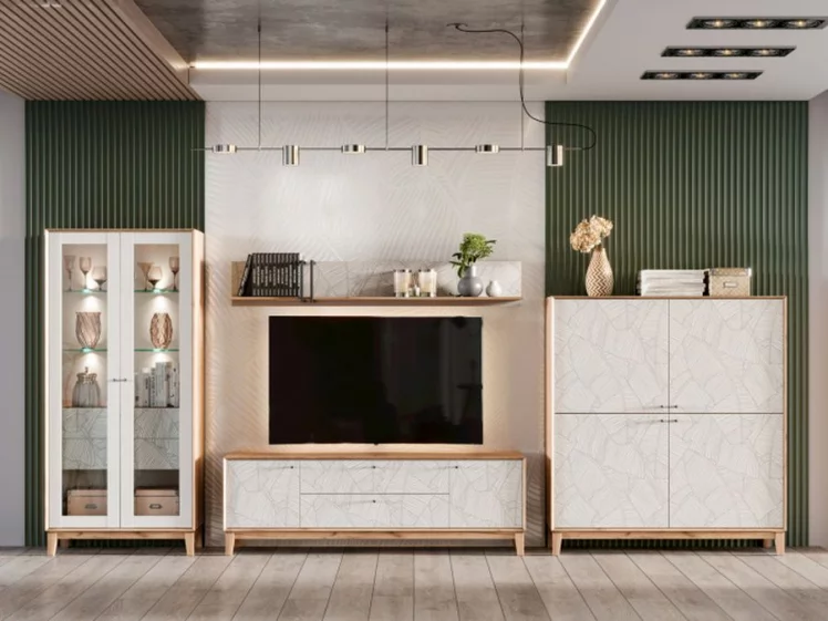 Шкаф одностворчатый Ройбен ЛД 640.070.000 Дуб золотой Белый_1