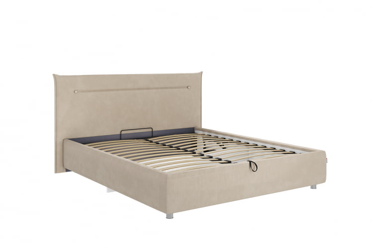 Кровать 1.6 Альба с подъем. механизмом ZP.KM1.6-15 капучино (велюр)_1