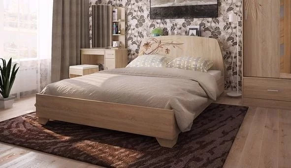 Кровать Виктория-1 1600 Дуб Сонома_1