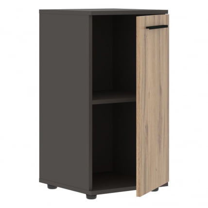 Шкаф колонка с глухой малой дверью ЕДИС ЕЛCС 42.1 Дуб Денвер светлый Черный Мокко / EDIS ELCS_1