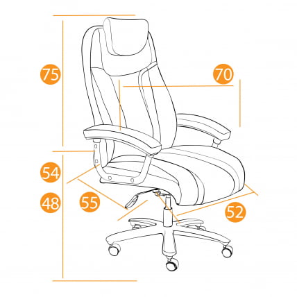 Кресло офисное Труст (макс) ткань, коричневый/коричневый , МДЖ190-7/ТВ-24 / Trust (max) MJ190-7/TW-24_17