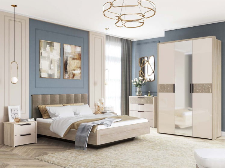 Модульная спальня Кашемир набор №2 Дуб Кронберг/Кашемир_0