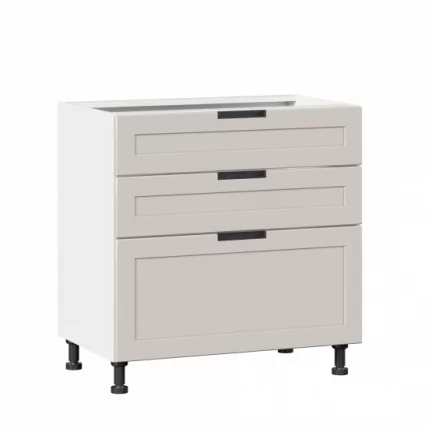 Тумба кухонная 800 с 3 ящиками (4) Джамис ЛД 296.160.000.095 Белый Кашмир_0