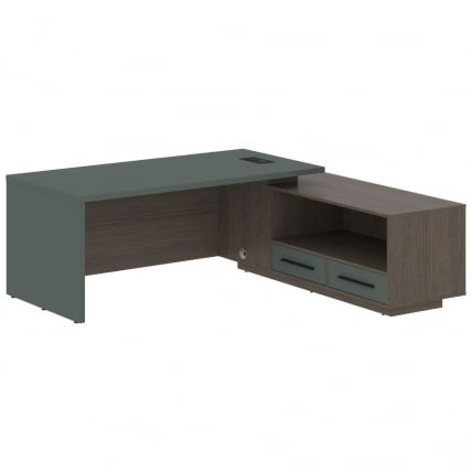 Стол руководителя правый VELION VCT 2119 R Нефрит Дуб Сильвер_0