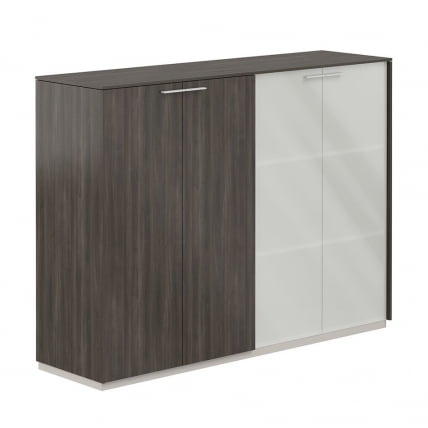 Шкаф средний двойной Atlas NZ-0305+NZ-0335.GS.BT.GLM Серый камень Бренсон Трюфель_1