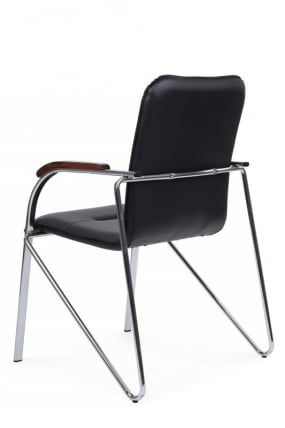 Стул Самба с деревянными подлокотниками SMB-02H Хром гальв. Черный_4