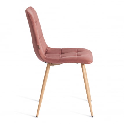 Стул CHILLY (mod. JSC-220) Велюр/металл , 44,5х52,5х88 см, Coral (коралловый) HLR44 / натуральный_1