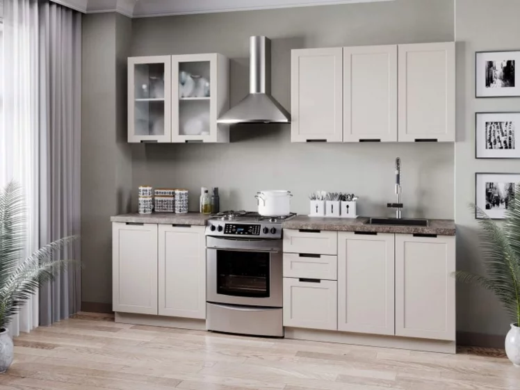 Шкаф кухонный 800 высокий со стеклом Джамис ЛД 296.460.000.114 Белый Кашмир_2