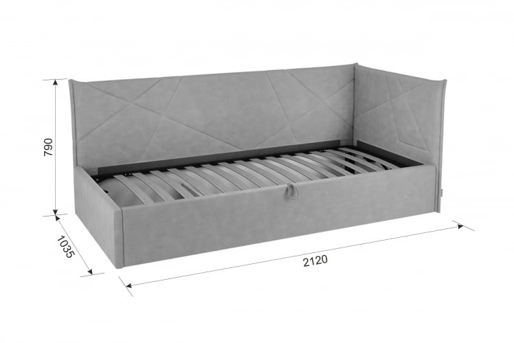 Кровать 0.9 Бест (Тахта) КМ.T-15 нежно-розовый (велюр)_6