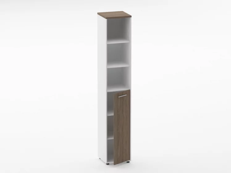 Шкаф 5 узкий верх открытый, низ глухая дверь Deka 10.23.13Пр Дуб Верцаска/Белый_1