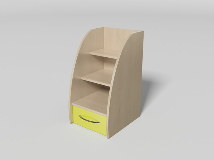 Лестница с ящиком №5-2 Дуб молочный/Лайм_0