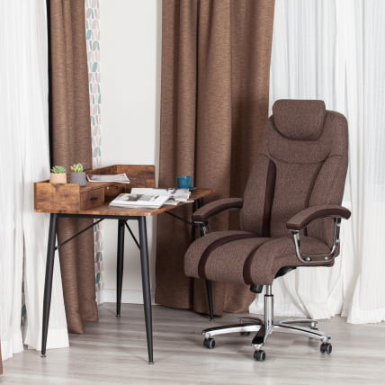 Кресло офисное Труст (макс) ткань, коричневый/коричневый , МДЖ190-7/ТВ-24 / Trust (max) MJ190-7/TW-24_16