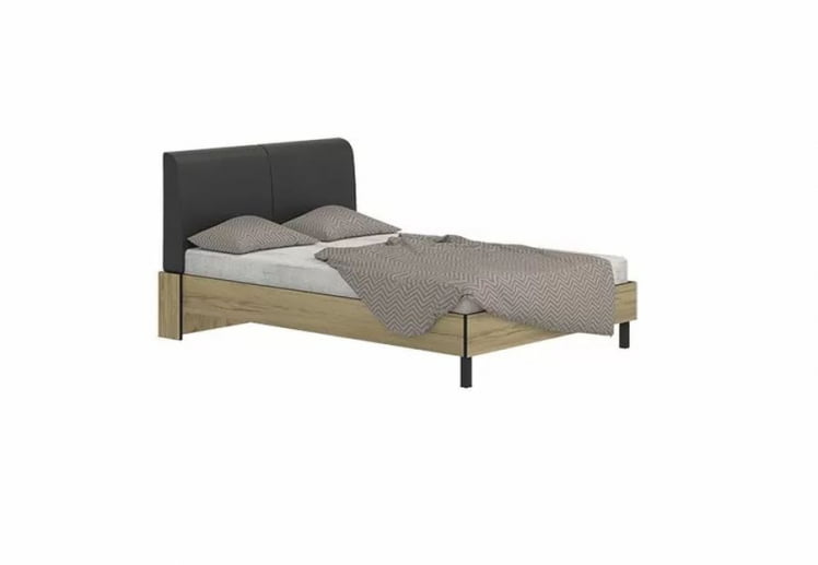 Кровать 1600 без основания Лофт 16 Дуб Крафт Золотой Черный_0