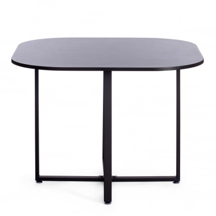 Комплект (стол, 4 стула) QUADRON (mod. PT14) Стол: МДФ/металл, стул: металл/велюр, 100х100х73 см, 69х56х71 см, Blue (синий) HLR62/черный_9