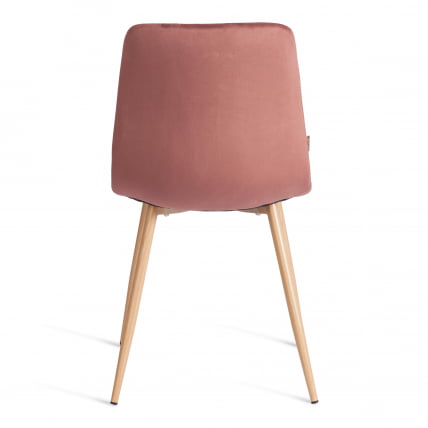 Стул CHILLY (mod. JSC-220) Велюр/металл , 44,5х52,5х88 см, Coral (коралловый) HLR44 / натуральный_3