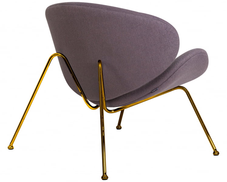 Кресло дизайнерское DOBRIN EMILY (серая ткань AF7, золотое основание)_3