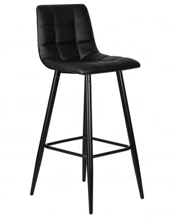 Стул барный DOBRIN NICOLE (черные матовые ножки, черная экокожа (P-01))_1