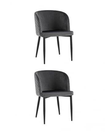 Стул Оскар велюр серый 2 шт_0