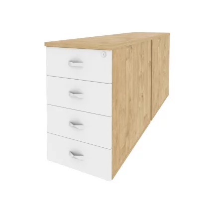 Тумба двойная приставная / опорная ONIX O.TPO-2.8 Тиквуд Светлый/Белый_0